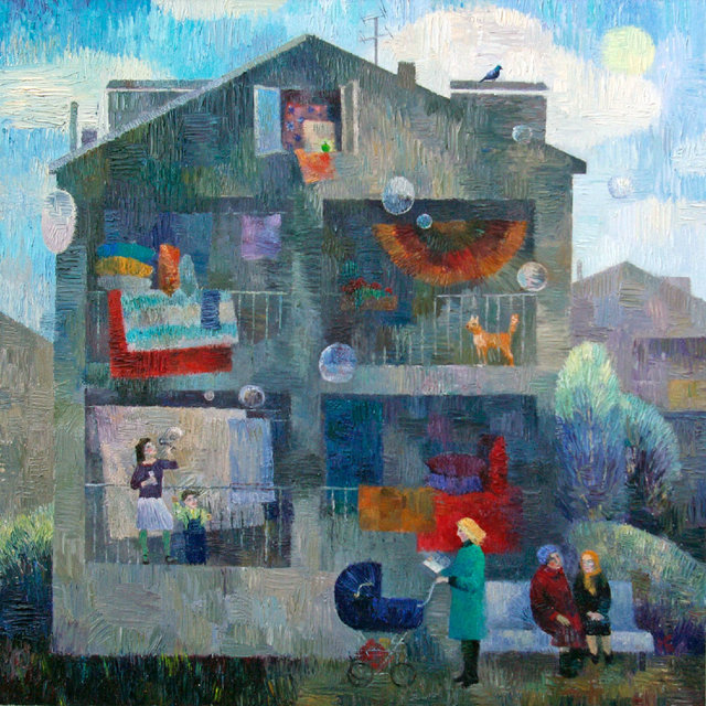 Wiosna 90x90 olej płótno 2009