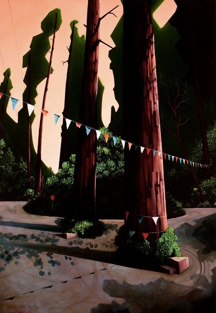 S Frantz, Redwoods, 2010, oil on canvas , 60 in x 90 in