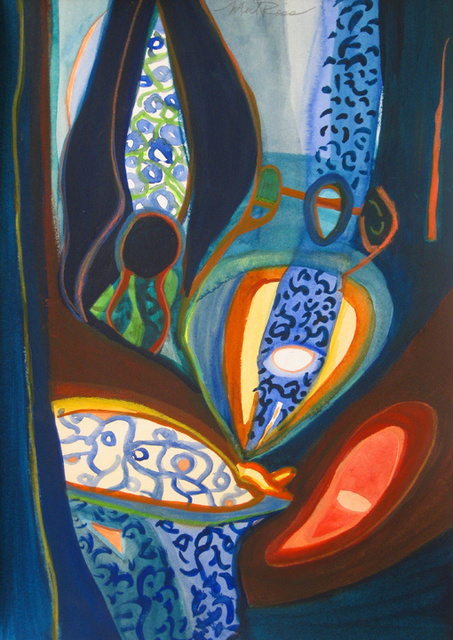 Mosaic, Mixed Media on Paper, 14"x10"