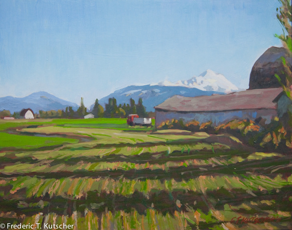 Skagit Farm - May Morning, View to Mt. Baker