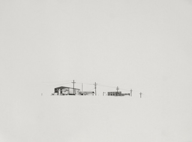 West Texas on I-10 2, 2009, graphite on paper, 12 x 16"