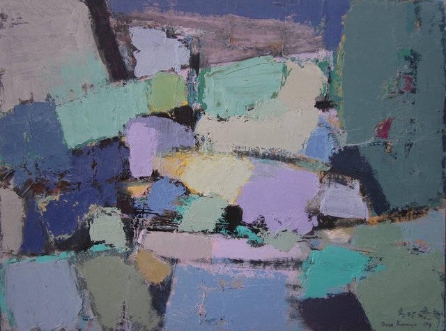 'Abstract composition. Green fields'