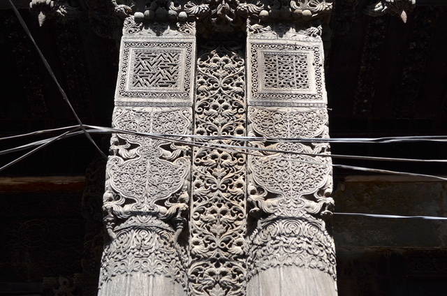 Wood carving in Ahmedabad, India