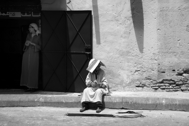 A man protected from the sun
