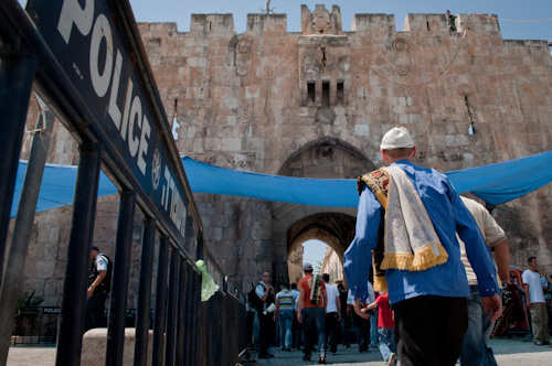 Porte des Lions, vieille ville de Jérusalem, dernier vendredi du ramadan