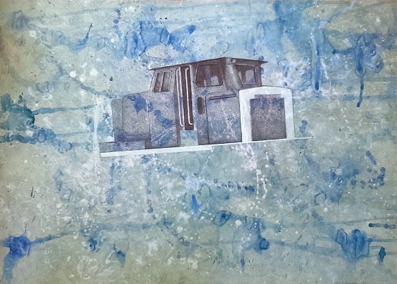 Lokomotywa 50x70 tech. mieszana papier 2015