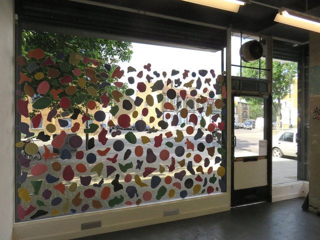 Kinder 2017, laminated paper and BluTak on gallery window(inside).jpg