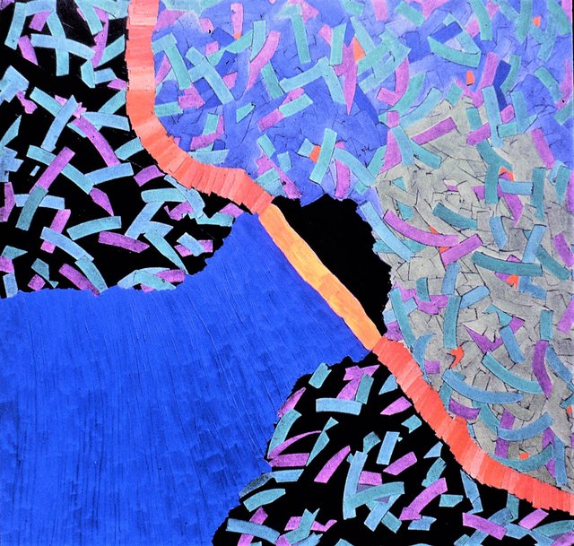 CONTINENTAL DRIFT Oil/Canvas 66" x 66" 1986 Private Collection