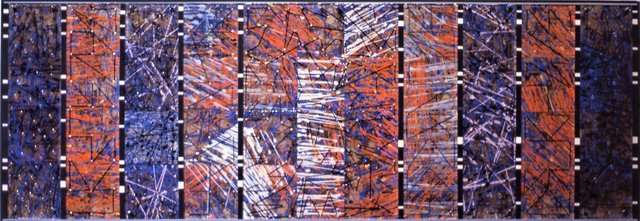 Poured Acrylic, Oil, Wood 1987 Private Collection