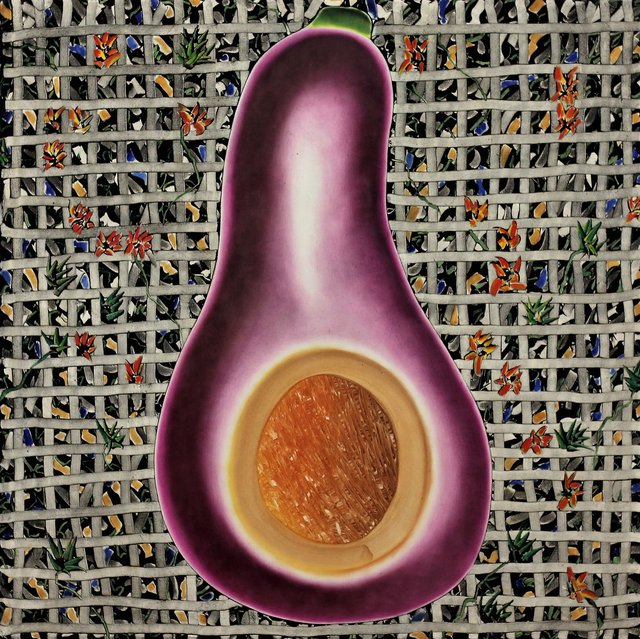 FERTILE EGGPLANT 36" x 36" Oil/Canvas