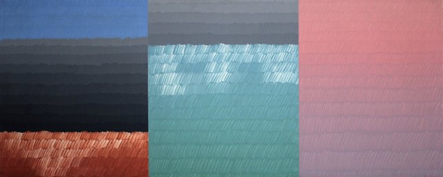 TRIPLE HORIZON 21" x 50" Acrylic/Canvas