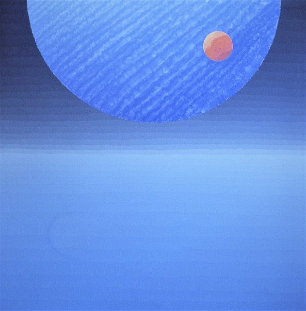 HANGING MOON  Acrylic/Canvas 66" x 66" 1982  Law Firm of Adler, Pollack & Sheehan, Providence, RI 