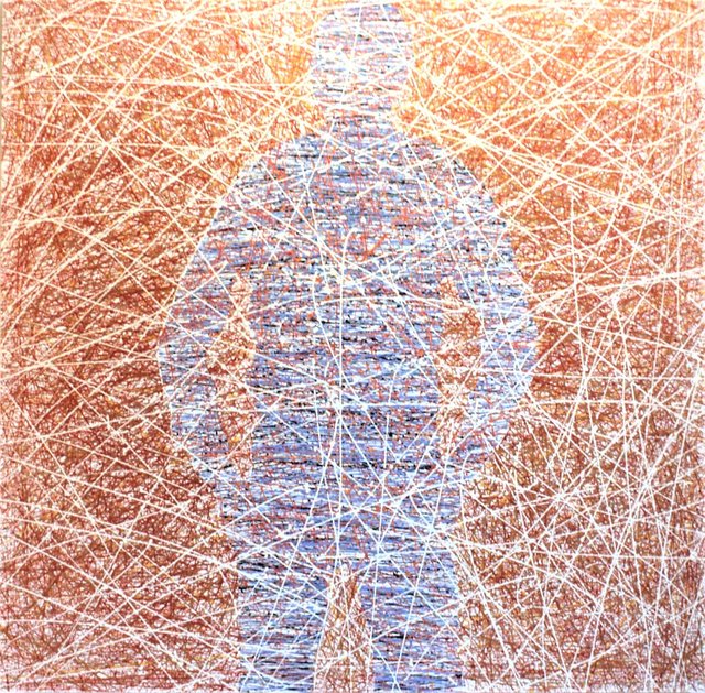 MAGNETIC MAN Oil/Canvas 66" x 66" 1985