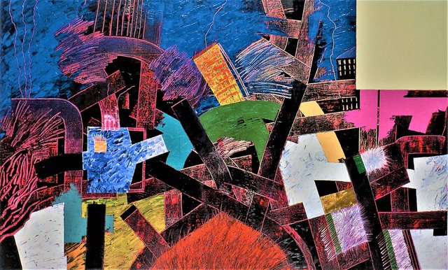 HEART OF THE CITY Oil/Canvas 47" x 78" 1991