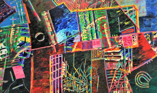 PLAYLAND 47" x 78" Oil/Canvas 1991