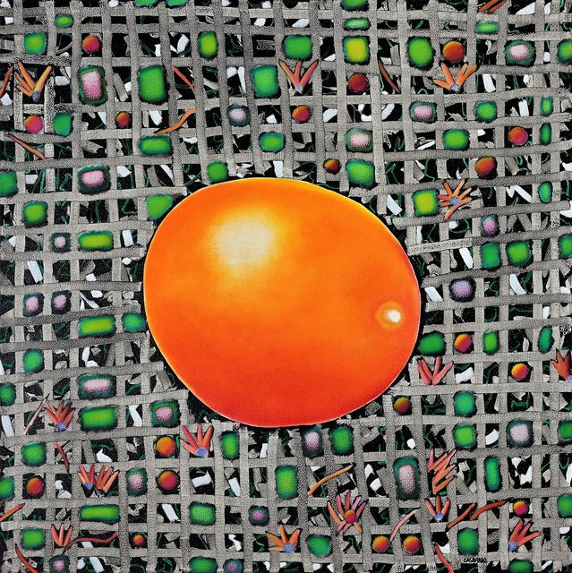 ORANGE GRID 34" x 34" Oil/Canvas