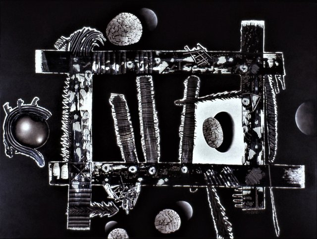 OBJECTS of  UNKNOWN ORIGIN II 50" x 66" Oil/Canvas Completed 1994