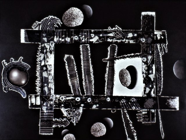 OBJECTS of UNKNOWN ORIGIN II 50" x 66" Oil/Canvas Completed 1994