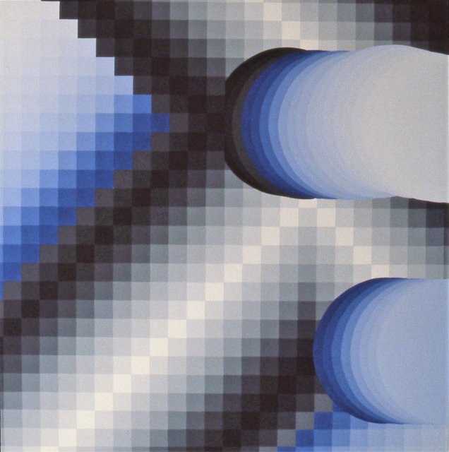 GRADIENTS BLUE/BLACK 50 "x 50" Acrylic/Canvas Completed 1977