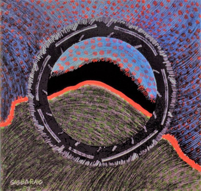 Oil/Sneaker Canvas 32" x 32" 1989 Private Collection