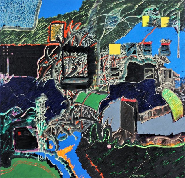 OPEN DOOR to TUMULTOUS WOR68" x 66" Oil/CanvasLD
