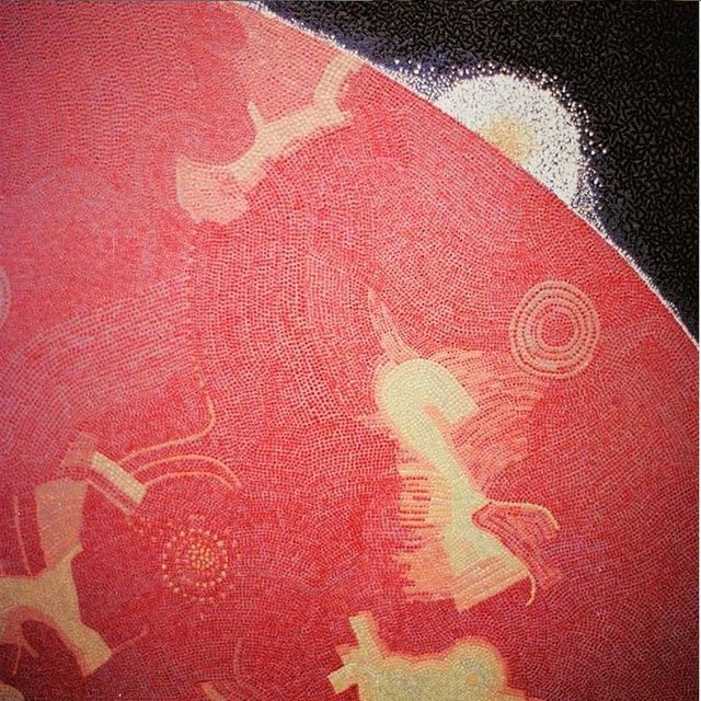 VOLCANIC ERUPTION ON JUPITER'S MOON IO Oil/Canvas 36" x 36" Private Collection