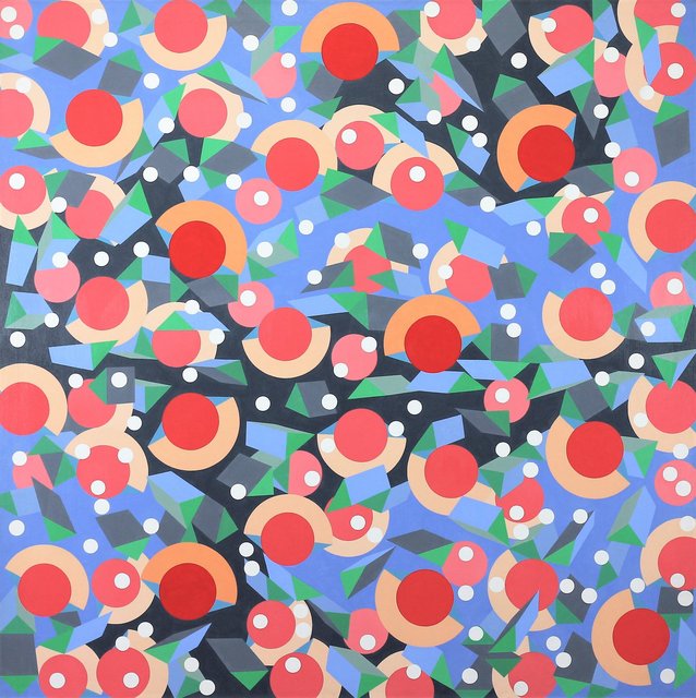 NON-EUCLIDEAN SPACE 50" x 50" Acrylic/Canvas SOLD 2019 Law Firm of Robinson & Cole, Providence, RI