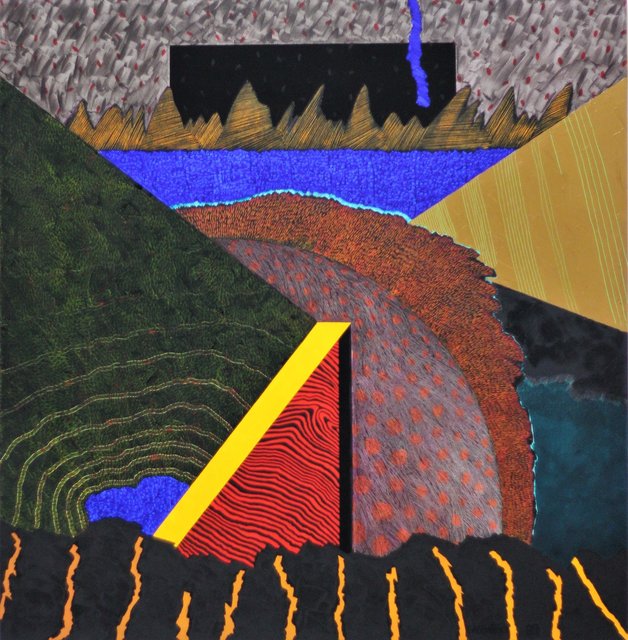 BLUE LAKE 68" x 66" Oil/Pigment/Canvas Completed 1989