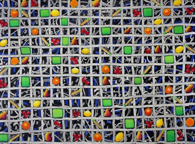 FRUIT GRID 34" x 46" Oil/Canvas