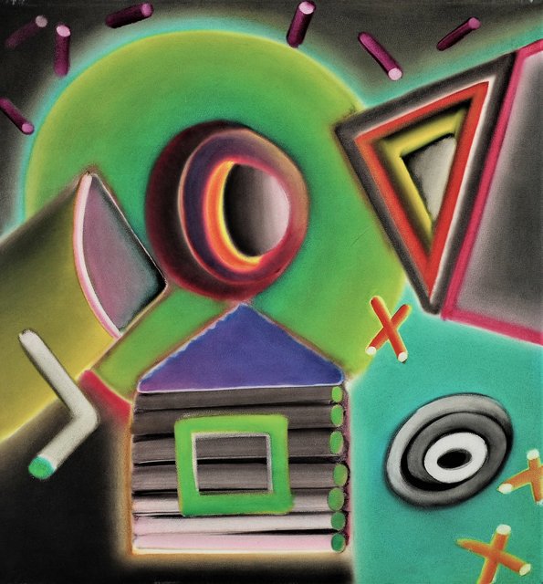 SPACE CABIN 32" x 30" Oil/Canvas