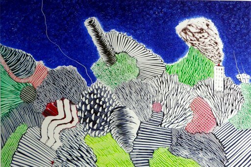 THE LAND IS RICH #1, Oil Monotype on  Heavy Weight Paper, 29" x 41"