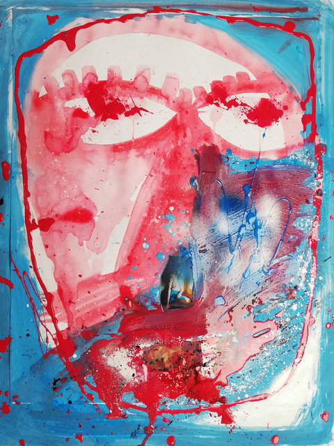 Bonhomme 64 cm X 75 cm Mixed media Unique