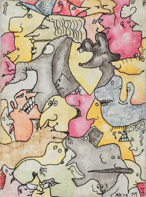 #236.Humanimals Again.1978.Acrylic & Ink.8x6.jpg.jpg