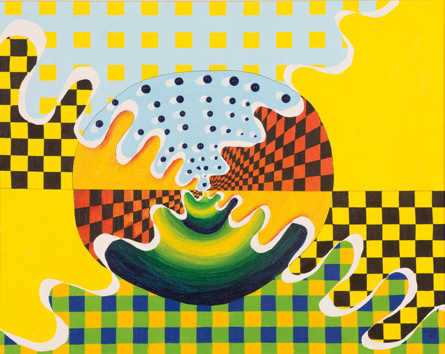 #123.Checkered Landscape.1985.Acrylic Ink.16x20.jpg.jpg