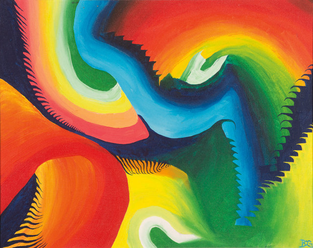 #125.Dragons of Colour.1976.Acrylic on canvas.16x20.jpg
