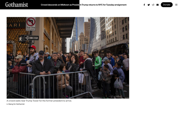 Crowd descends on Midtown as President Trump returns to NYC for Tuesday arraignment