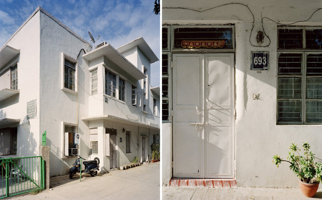 (L) Type 4, Laxmibai Nagar. (R) door detail, Laxmibai Nagar.
