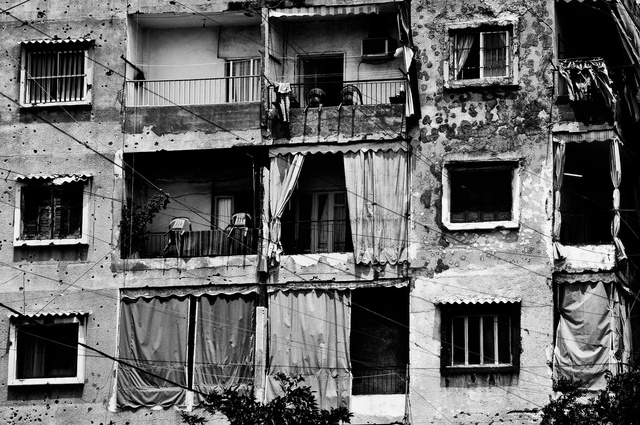 Apartment building on the outskirts of Chatila