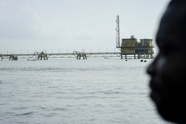 Installation  gazière dans le Delta du Niger. Nigéria