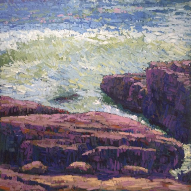 Cannon Rock Wave, 2013, Acrylic on Canvas, 48" x 48"