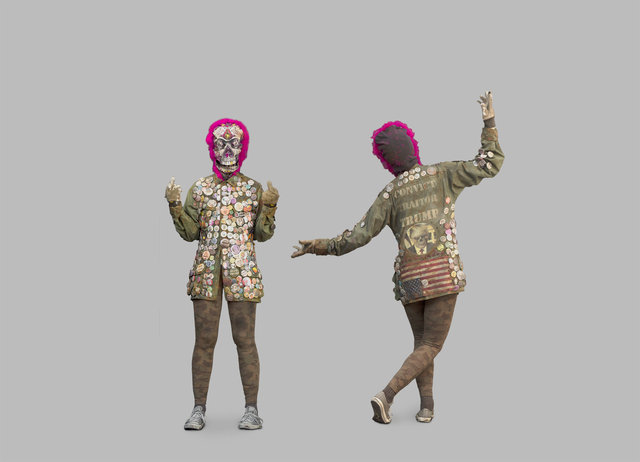 Fully costumed posable mannequins