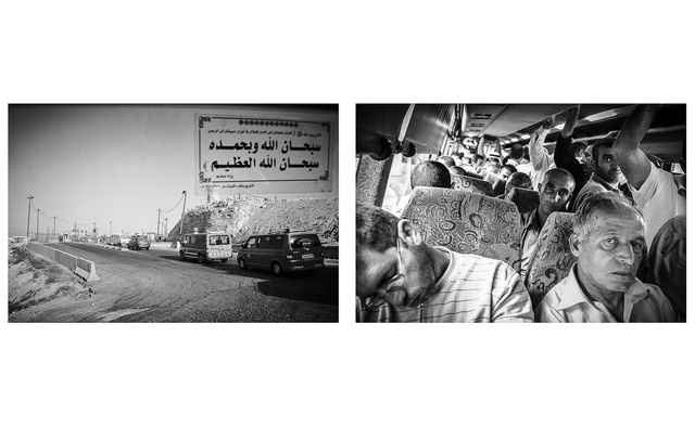 Check point d'entrée à Jérusalem / Jérusalem, bus de travailleurs palestiniens