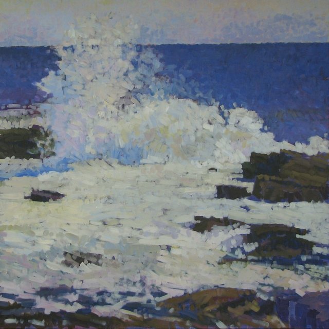Afternoon Wave Near East Point, 2013, Acrylic on Canvas, 48" x 48"