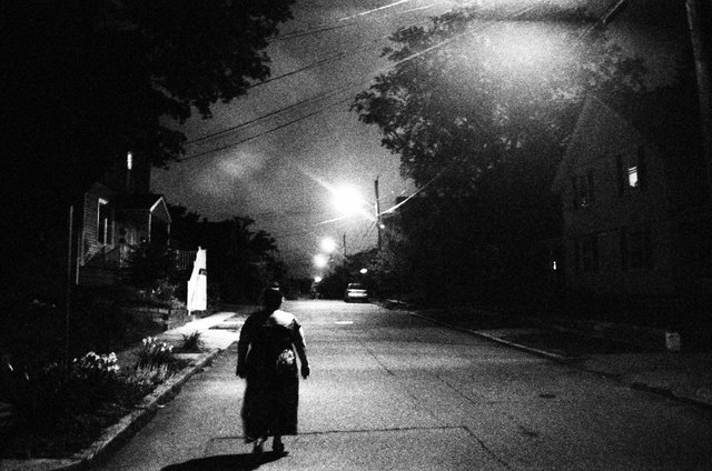 Tatyana, walking home from the park.