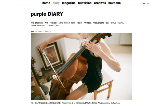 purple DIARY   Jen Gilpin practicing Schubert s Piano Trio in E flat major  D.929  Berlin. Photo Max