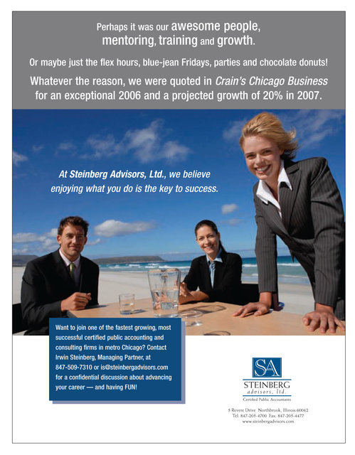 Steinberg Advisors Recruitment Ad