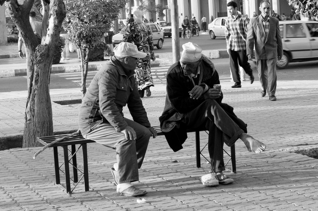 Discussion on a bench