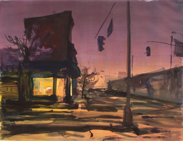 Down by the Expressway    22 x 29"