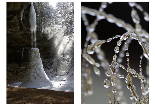 (left) Ash Cave, Ohio (right) Ice Beads, Ohio