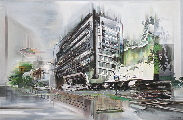 Business Center, akryl na płótnie, 140x100